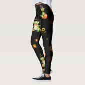 ハロウィン遊を扱うかわいい恐竜のカボチャ レギンス (左)