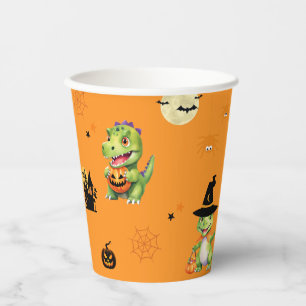 ハロウィン遊を扱うかわいい恐竜のカボチャ 紙コップ
