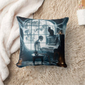 ハロウィン遊スケルトンのピアノ クッション (ブランケット)