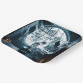 ハロウィン遊スケルトンのピアノ ペーパープレート (傾斜あり)