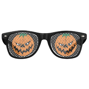 ハロウィン邪悪なパンプキンフェイス レトロサングラス