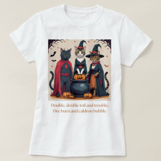 ハロウィン鍋と心地よい猫 Tシャツ