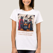ハロウィン鍋と心地よい猫 Tシャツ (正面)