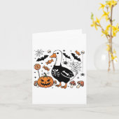 ハロウィン間抜けグース不気味シーズンのジャック王 カード (黄色い花)