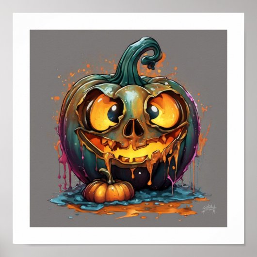 ハロウィン間抜けパンプキンポスター ポスター (正面)