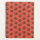 ハロウィン間抜けモンスター顔 – オレンジ/グレー プランナー手帳 (正面)