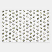 ハロウィン間抜けモンスター顔 – オレンジ/グレー/ホワイト ラッピングペーパーシート (正面)