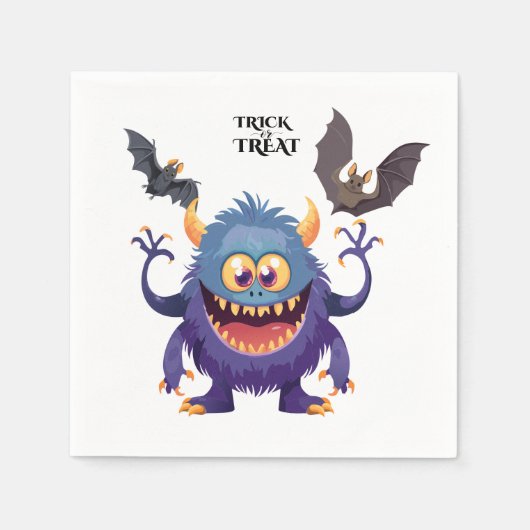 ハロウィン間抜けモンスター スタンダードカクテルナプキン (正面)