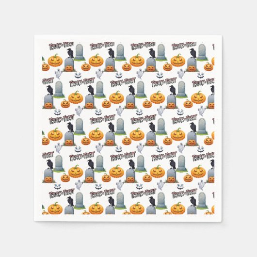 ハロウィン間抜けモンスター スタンダードカクテルナプキン (正面)