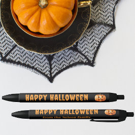 ハロウィン限定 パーソナライズドペン かぼちゃモチーフ 黒ボールペン