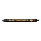 ハロウィン限定 パーソナライズドペン かぼちゃモチーフ 黒ボールペン (正面)