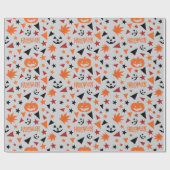 ハロウィン離れのとカボチャのシームレスなギフトラップ ラッピングペーパー (フラット)