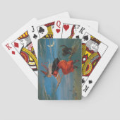 ハロウィン飛んでいるの夜に黒猫がいる魔女 トランプ (裏面)