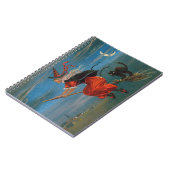 ハロウィン飛んでいるの夜に黒猫がいる魔女 ノートブック (左側)