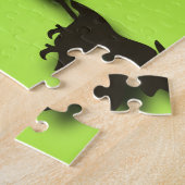 ハロウィン飛んでいるの夜3Dで星の間の魔女 ジグソーパズル (側面)