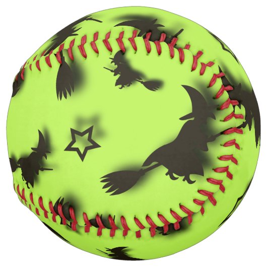 ハロウィン飛んでいるの夜3Dで星の間の魔女 ソフトボール (正面右)