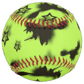 ハロウィン飛んでいるの夜3Dで星の間の魔女 ソフトボール (正面)