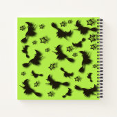 ハロウィン飛んでいるの夜3Dで星の間の魔女 ノートブック (裏面)