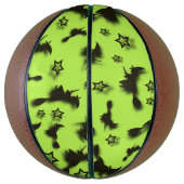 ハロウィン飛んでいるの夜3Dで星の間の魔女 バスケットボール (縦)