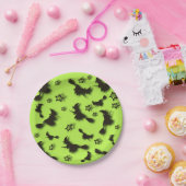 ハロウィン飛んでいるの夜3Dで星の間の魔女 ペーパープレート (パーティー)