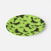 ハロウィン飛んでいるの夜3Dで星の間の魔女 ペーパープレート (アングル)