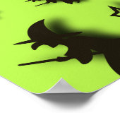 ハロウィン飛んでいるの夜3Dで星の間の魔女 ポスター (角)