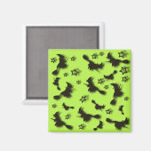 ハロウィン飛んでいるの夜3Dで星の間の魔女 マグネット (正面/裏面)