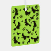 ハロウィン飛んでいるの夜3Dで星の間の魔女 メタルオーナメント (正面右)