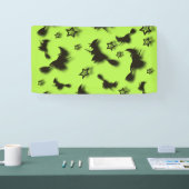 ハロウィン飛んでいるの夜3Dで星の間の魔女 横断幕 (トレードショー)