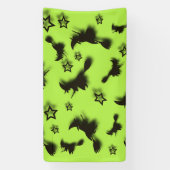 ハロウィン飛んでいるの夜3Dで星の間の魔女 横断幕 (縦)