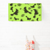 ハロウィン飛んでいるの夜3Dで星の間の魔女 横断幕 (インサイチュ)