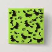 ハロウィン飛んでいるの夜3Dで星の間の魔女 缶バッジ (正面)