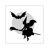 ハロウィン飛んでいるの魔女とこうもり ラバースタンプ (インプリント)