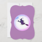 ハロウィン飛んでいるの魔女と黒猫 招待状 (裏面)