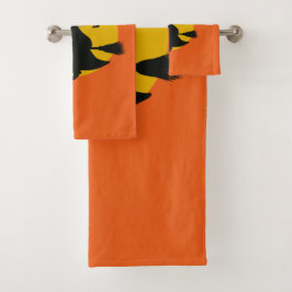 ハロウィン飛んでいるウィッチタオル バスタオルセット