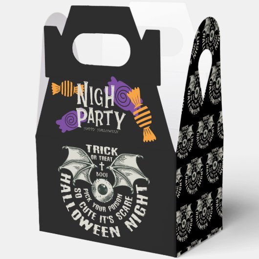 ハロウィン飛んでいるウィッチパーティーキャンディボックス フェイバーボックス (見開き)