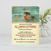 ハロウィン飛んでいるウィッチパーティー 招待状 (スタンド正面)