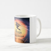 ハロウィン飛んでいるウィッチブロムパンプキンコーヒーマグ コーヒーマグカップ (正面右)