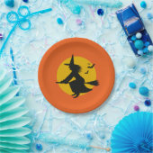 ハロウィン飛んでいるウィッチ紙プレート ペーパープレート (パーティー)