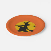ハロウィン飛んでいるウィッチ紙プレート ペーパープレート (アングル)