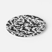 ハロウィン飛んでいるヴァンパイアこうもり紙プレート ペーパープレート (アングル)