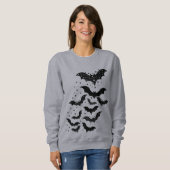 ハロウィン飛んでいる銀河系こうもりと星 スウェットシャツ (正面フル)