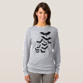 ハロウィン飛んでいる銀河系こうもりと星 Tシャツ (正面フル)