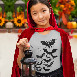 ハロウィン飛んでいる銀河系こうもりと星 Tシャツ