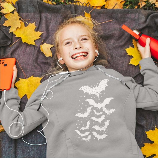 ハロウィン飛んでいる銀河系ホワイトこうもりと星