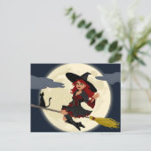 ハロウィン飛んでいる魔女 ポストカード (スタンド正面)