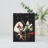 ハロウィン飛んでいる魔女(ヴィンテージ) ポストカード (スタンド正面)