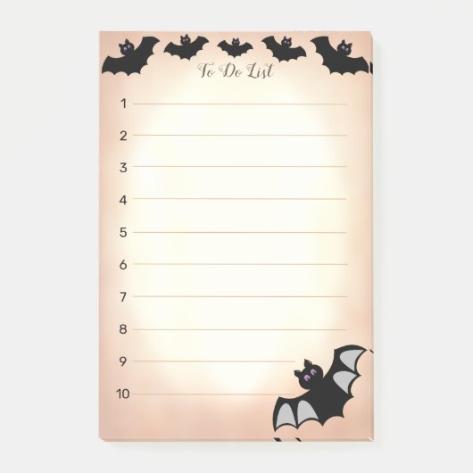 ハロウィン飛翔こうもりTo Do リスト ポストイット (正面)