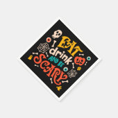 ハロウィン食べドリンクと怖い台本モダンになる スタンダードカクテルナプキン (角)