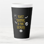 ハロウィン食べドリンクと恐ろしい誕生日 カフェラテマグ (正面)